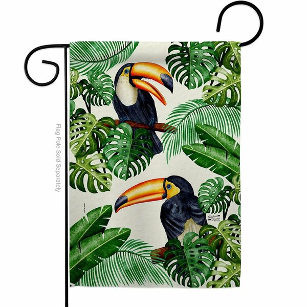 Patio Trasero Rainforest Toucan Animals Bird 13 x 18.5 in. Double-Sided Decorative Vertical Garden Flags for PA3920129